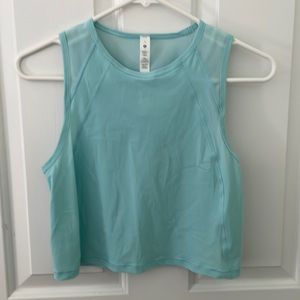 lululemon athletica Light Aqua Crop Tank Top